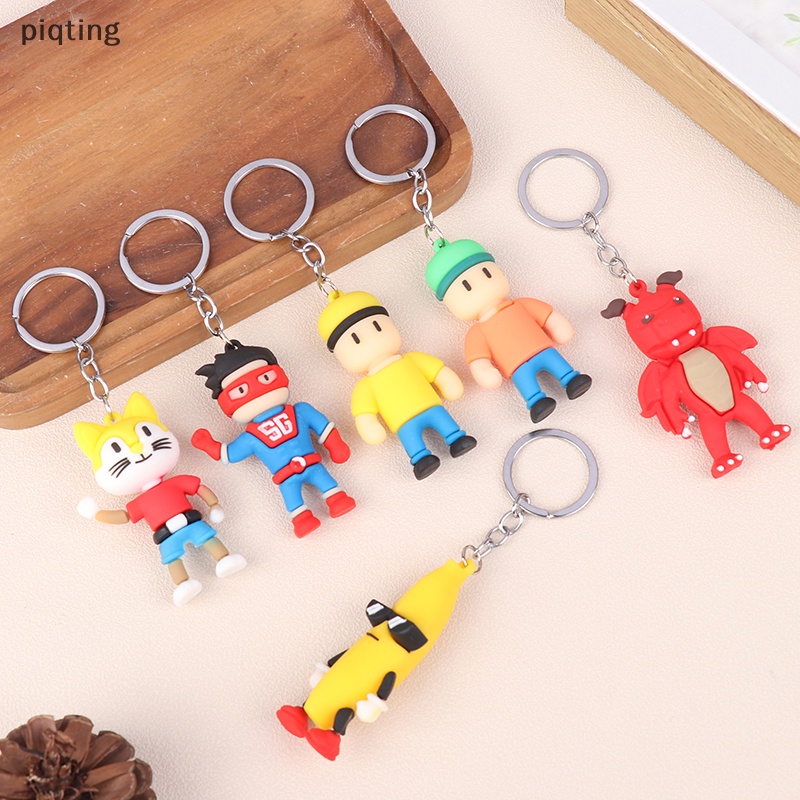 Piqt stumble guys keychains kawaii anime hình móc chìa khóa ch xe mặt dây chuyền túi trang trí móc khóa dễ thương phụ kiện trẻ em quà tặng en