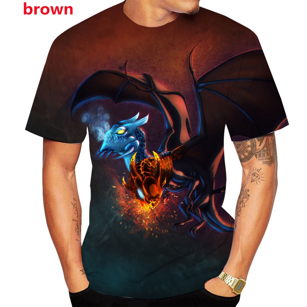 Đàn ông thời trang mới 3d in hình rồng t-shirt đàn ông phụ nữ tee động vật thường big yards t-shirt top