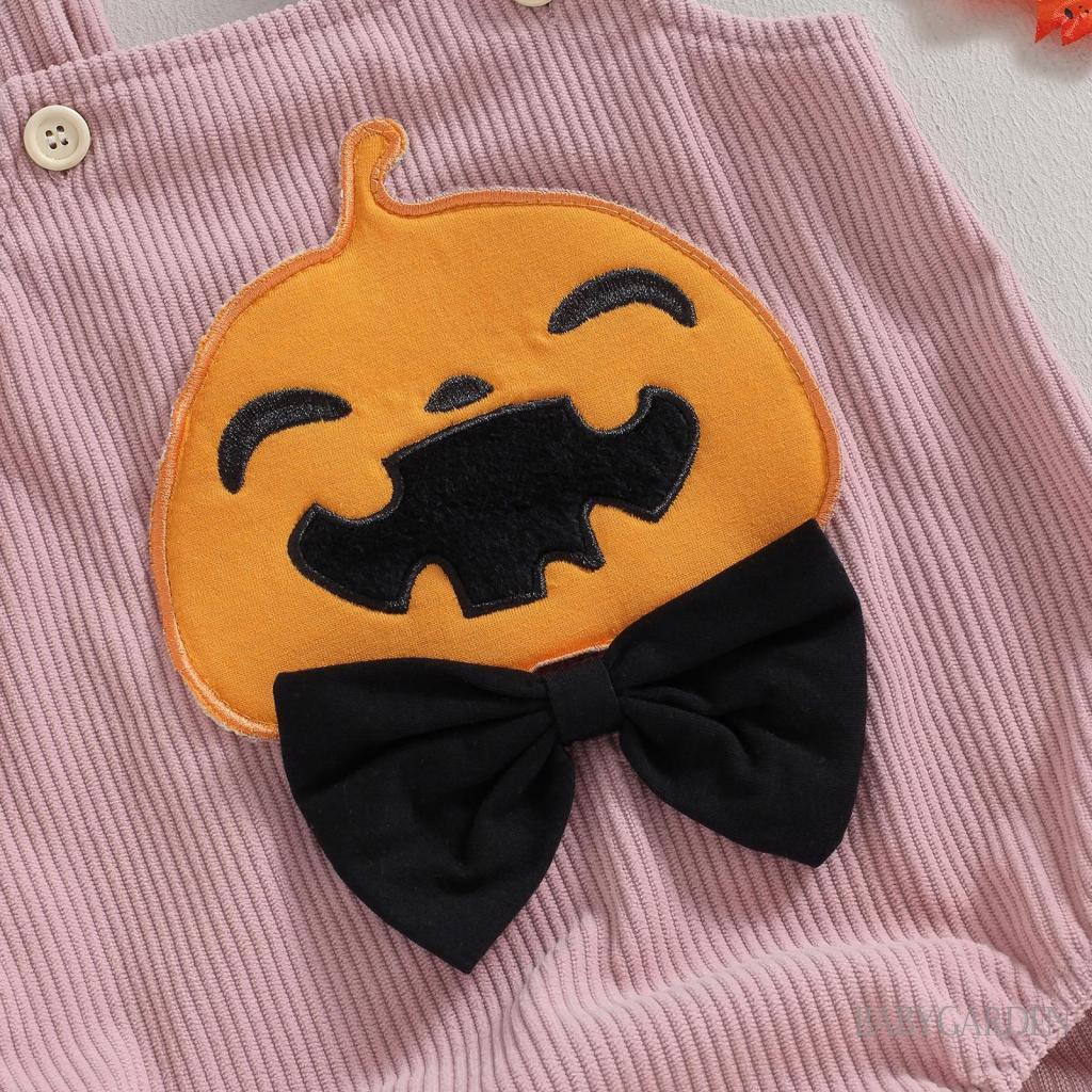 Jumpsuit Nhung SáT NáCh, HọA TiếT Bí Ngô halloween Cho Bé