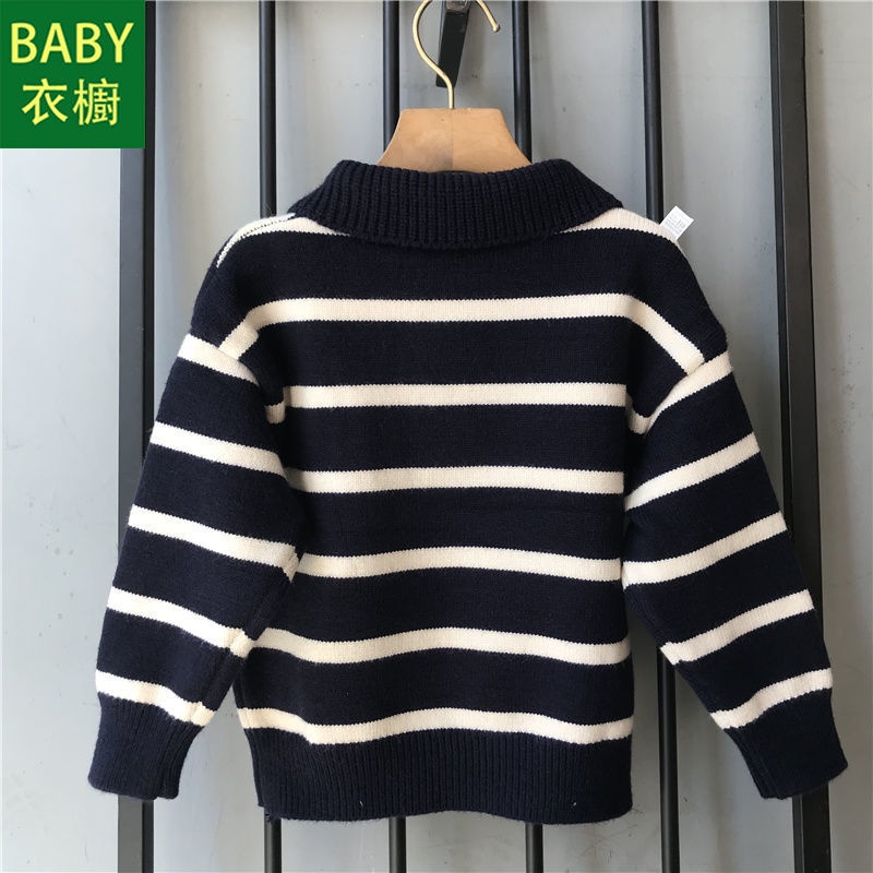 Áo Sweater Dệt Kim Có Cổ Thời Trang Thu Đông 2023 Mới Cho Bé Trai Và Bé Gái