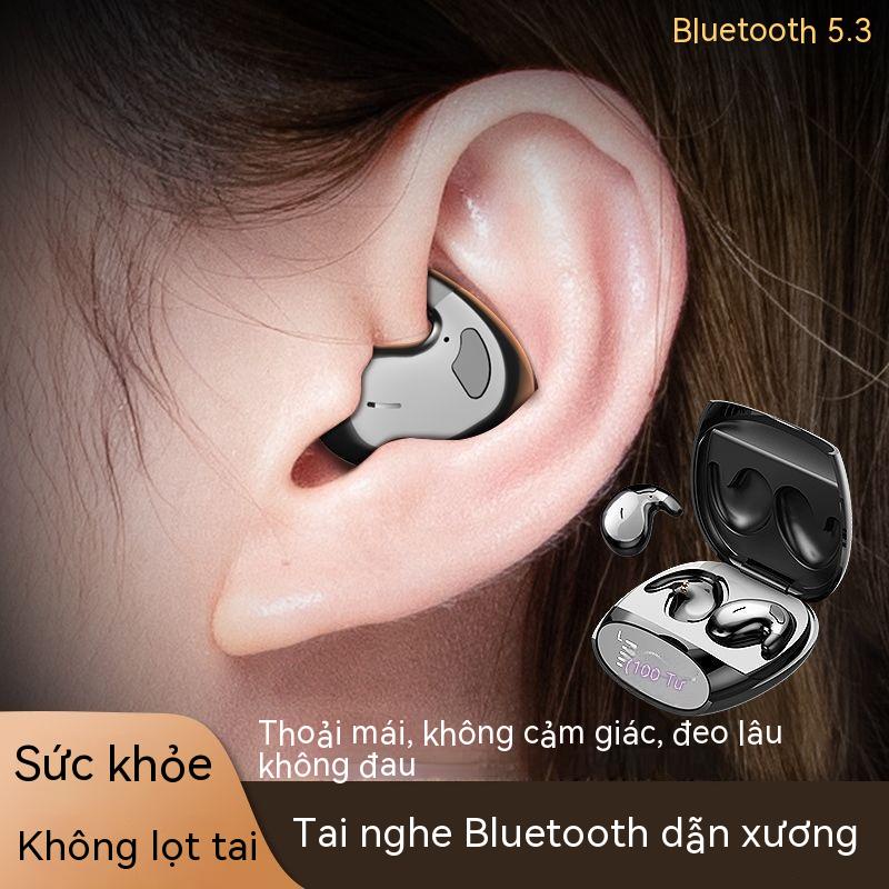 Tai nghe Bluetooth dẫn truyền xương siêu mỏng không vào tai ngủ thật không dây vô hình nằm nghiêng có thể đeo không ép t
