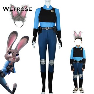Trang phục Cosplay Costume Cosplay Zootopia Judy Hopps Thỏ Cosplay Costume Cosplay hình người trẻ em Bộ áo liền quần trẻ em