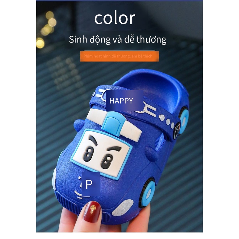 Phim hoạt hình xe nhỏ mới chống rơi trong nhà chống trượt dép mát