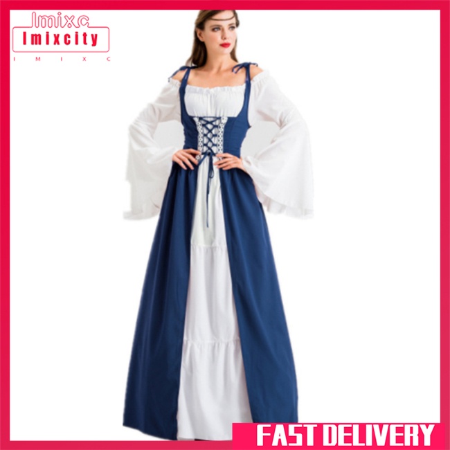 Imixcity 88% polyester 12% spandex trang phục âu mỹ trang phục tòa án thời trung cổ phục hưng retro dress halloween