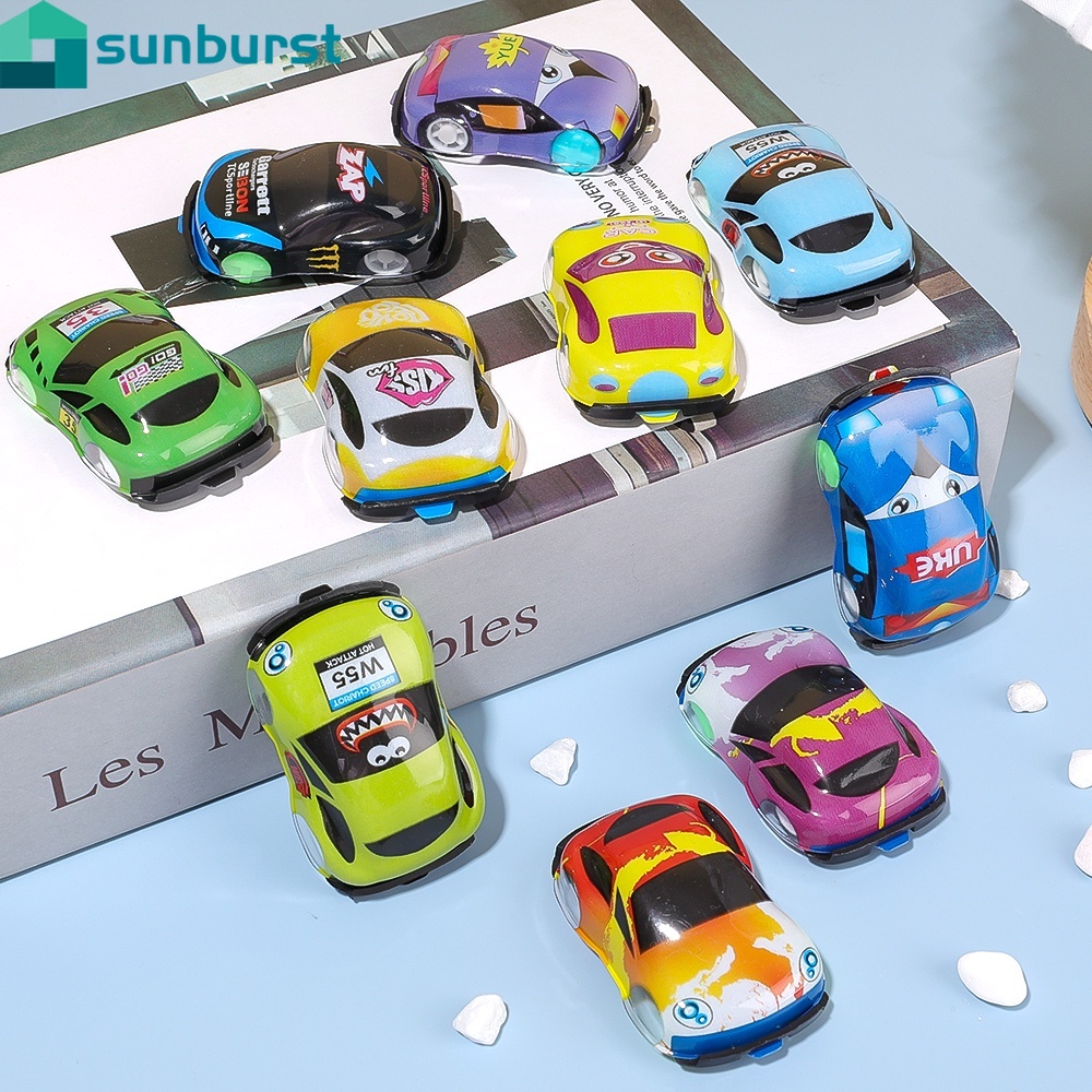 Đồ chơi ô tô kéo mini / đồ chơi mô hình vehicl giáo dục sáng tạo cho trẻ em / đồ chơi dễ thương hoạt hình bằng nhựa / 360° Đồ chơi lật xe quà tặng sinh nhật cho bé trai bé gái