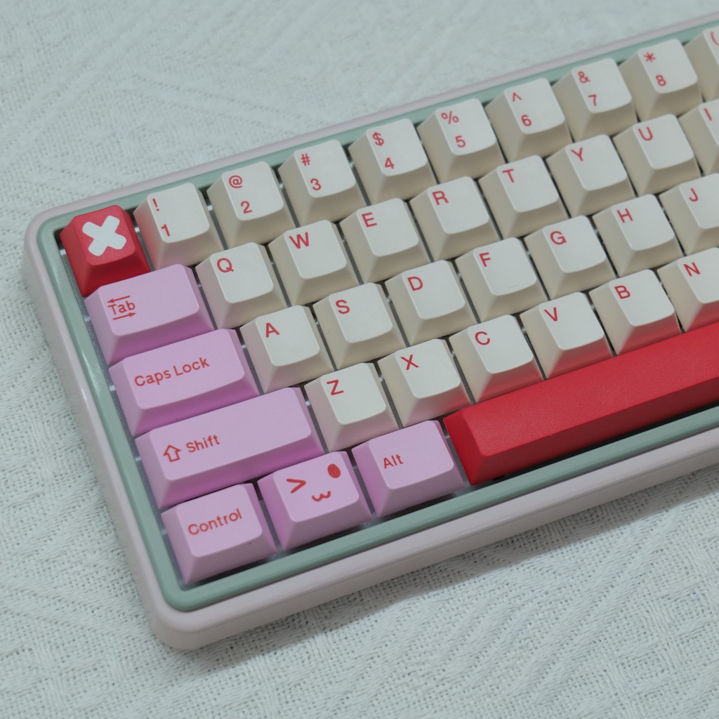 Rim keycaps cherry profile nữ tính màu hồng pbt dye bàn phím cơ phụ keycap
