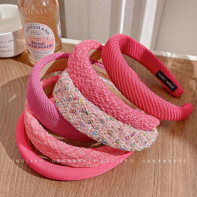 Pink hair band girl's new headwear going out all-match sweet headband