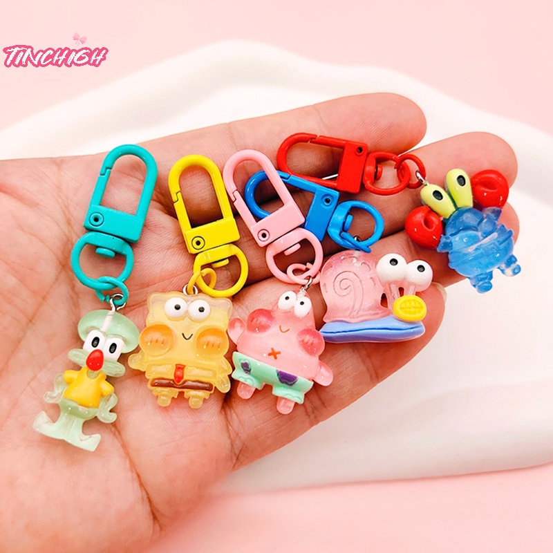 1 cái kawaii spongebobed patrick star keychain mặt dây chuyền hoạt hình dễ thương cô gái trang sức món quà người bạn tốt nhất