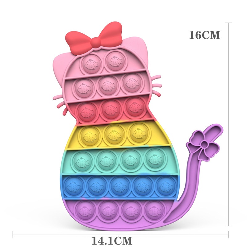 Pop it fidget toy push bubble anti estresse cartoon unicorn dinosaur games giáo dục giảm căng thẳng đồ chơi giác quan cho trẻ em aldult