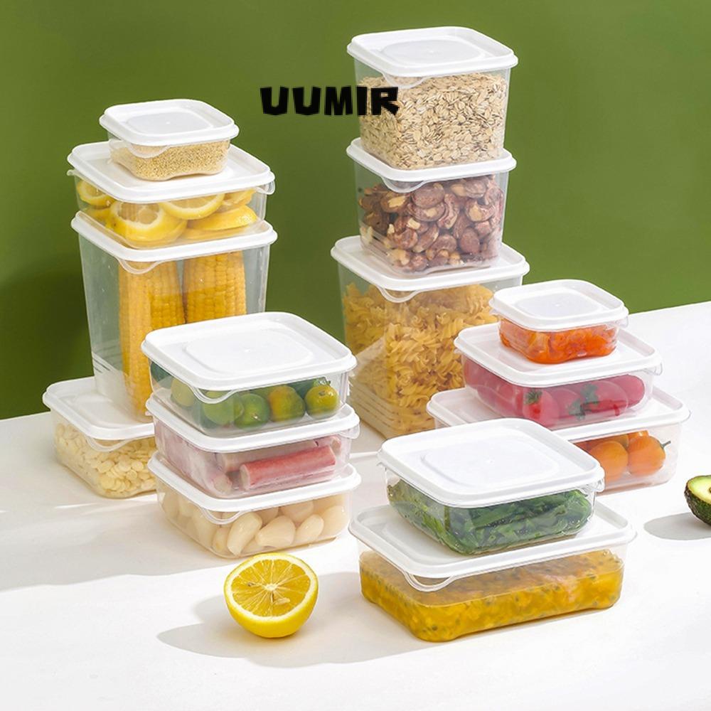 UUMIR Hộp bảo quản tủ lạnh, hộp bảo quản bằng nhựa kín cấp thực phẩm, hộp bảo quản lạnh vuông chịu nhiệt-chống nhiệt hộp niêm phong thực phẩm tủ lạnh