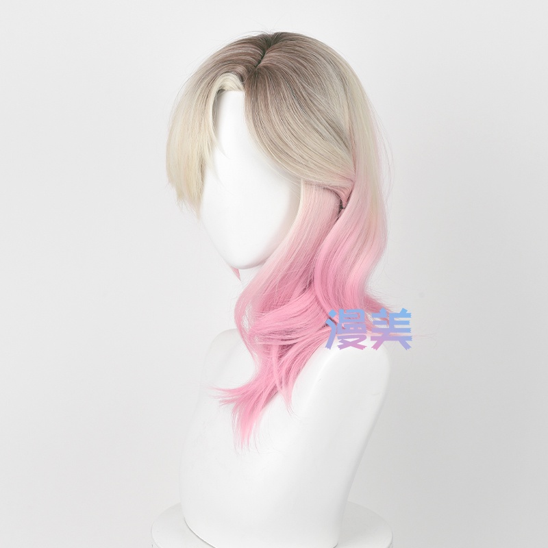 Gwen Stacy Spiderman Across The Spider Verse Cosplay Wig Pink Gradient Wig Anime Cosplay Wigs Heat Resistant Synthetic Hair
