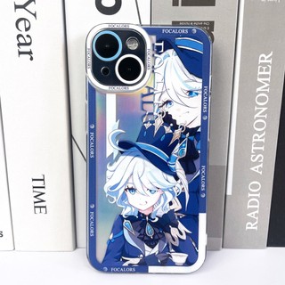 Genshin Impact Furina Focalors water god vỏ điện thoại laser trong suốt vỏ bảo vệ iphone 14 13 12 11 pro promax x xs xsmax xr 78 plus