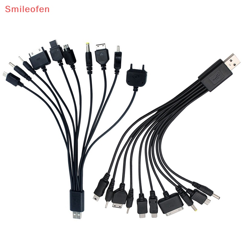 [smileofen] Bộ sạc cáp đa pin cáp chuyển đổi usb dây dữ liệu 10 trong 1 cáp truyền dữ liệu usb phổ thông mới