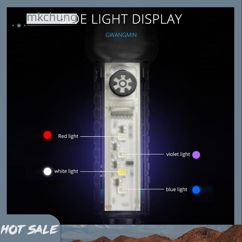 Đèn pin led xhp50 500mah 800lm đèn pin type-c usb có thể sạc lại chống thấm nước