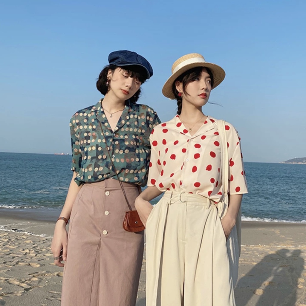 Áo Sơ Mi Tay Ngắn In Hình Hành Tinh Phong Cách Hong Kong Thời Trang Mùa Hè Cho Nữ
