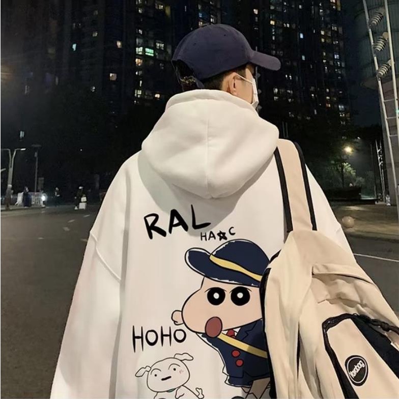 Áo hoodie dáng rộng thời trang cho nam size M-8XL Mùa Thu Dáng Tay Dài In Họa Tiết Hoạt Hình Phong Cách Hàn Quốc Cho Nam Nữ