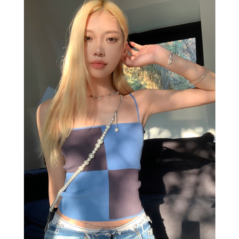 Áo Hai Dây Dáng Ôm Co Giãn Thời Trang Mùa Hè Cho Nữ