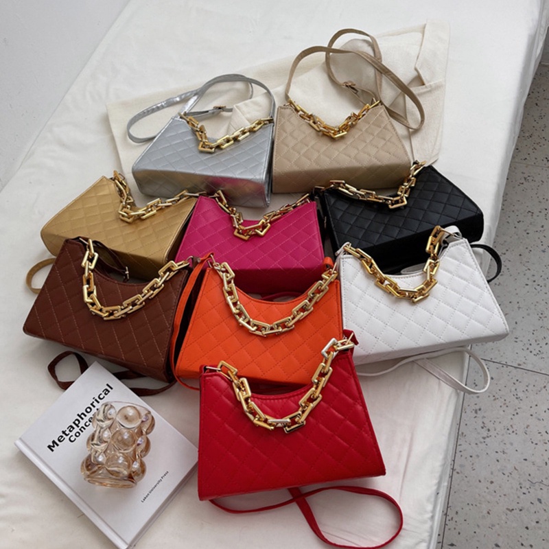 Túi Xách Da Màu Trơn Phong Cách Retro Cho Nữ