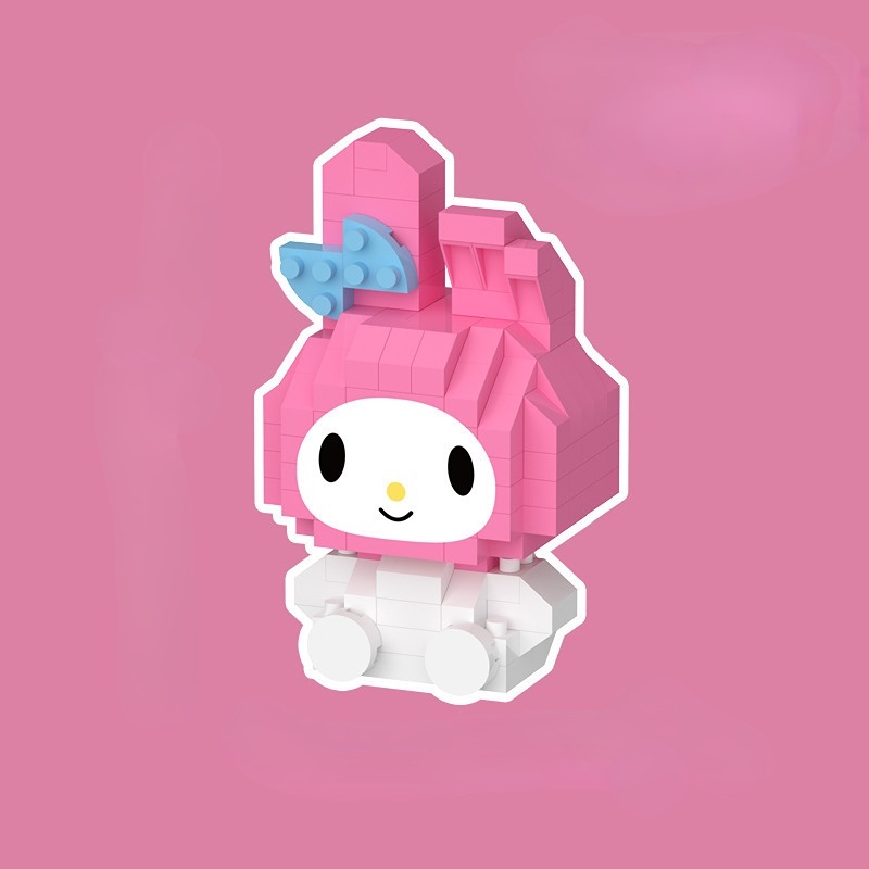 Đồ Chơi Lắp Ráp Mô Hình Nhân Vật Hoạt Hình Sanrio Kuromi Hello Kitty Melody Dễ Thương Cho Bé