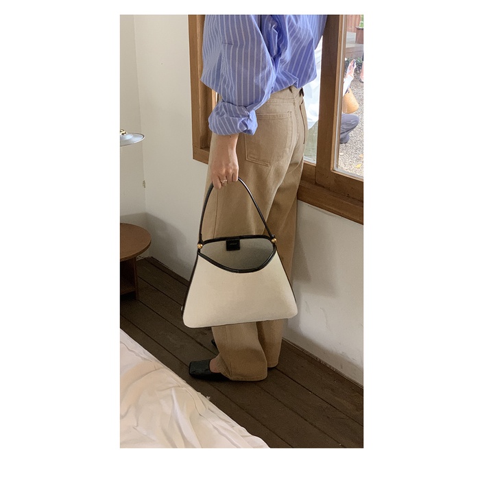 Túi Xách Đeo Vai Vải Canvas Họa Tiết Xương Cá Kiểu Hàn Quốc Dễ Thương Cho Nữ