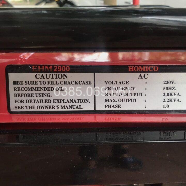 Máy Phát Điện Chạy Xăng Honda 2Kw EHM2900DL, Thái Lan