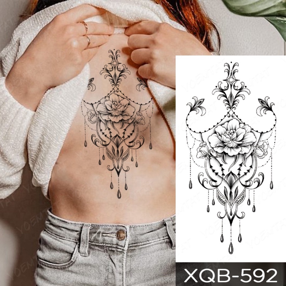 Hình Xăm Dán Tạm Thời Henna Mehndi Totem Flash Tatto Hình Hoa Bướm Nghệ Thuật Cánh Tay Giả Nghệ Thuật Bán Chạy Nhiều Phong Cách Cho Nữ