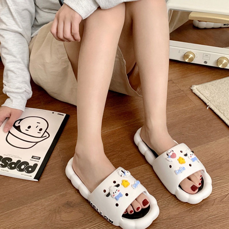 195.Dép Đi Trong Nhà Đế Dày Siêu Nhẹ In Họa Tiết Hoạt Hình Dễ Thương Cho Nữ