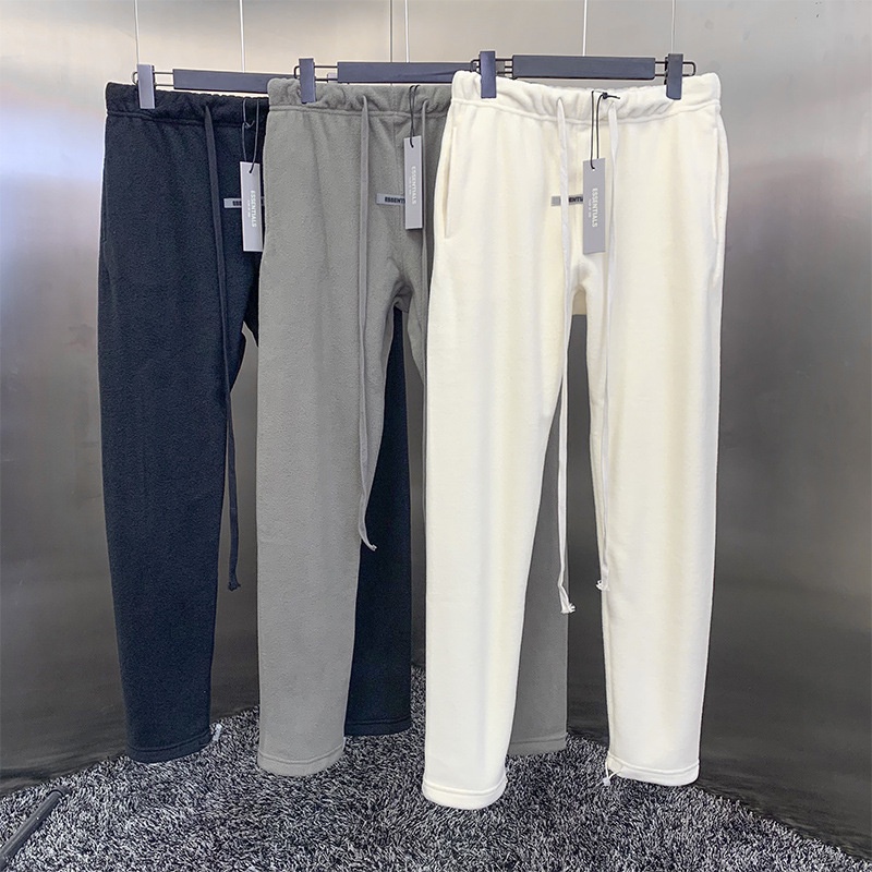 FEAR OF GOD double line ESSENTIALS polar fleece leggings men's FOG high street loose trendy long pants