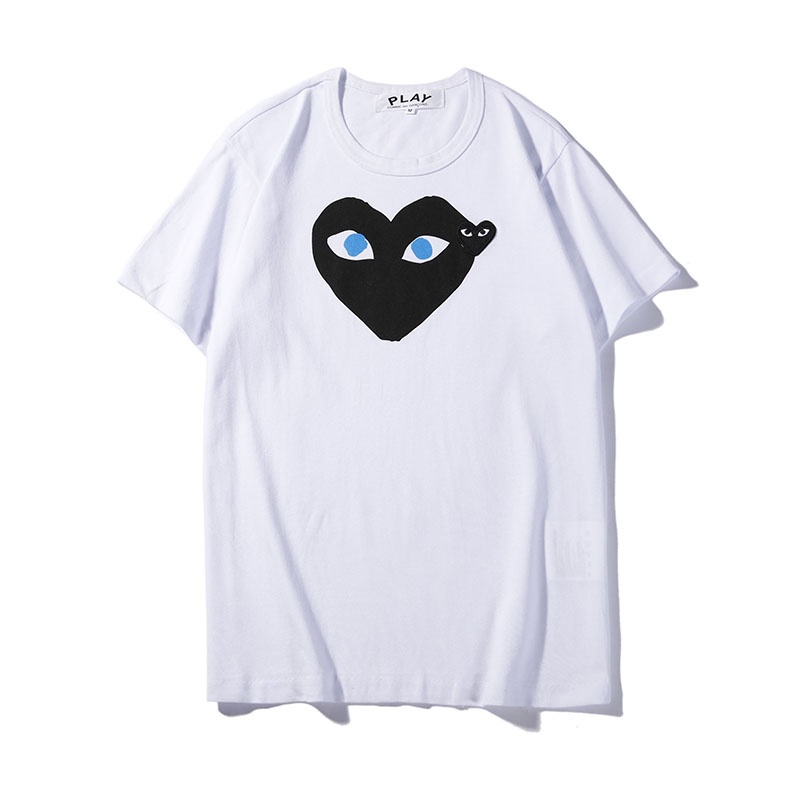 Áo Thun Cotton Tay Ngắn In Hình Trái Tim Mắt Xanh Dương Và Đôi Mắt Màu Đen Cho Nam Và Nữ
