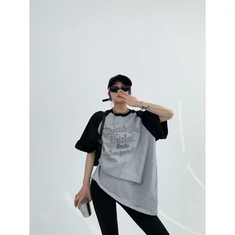 Áo thun NRVP 100% cotton tay ngắn dáng rộng in họa tiết hoạt hình phong cách Hàn Quốc thời trang cho nữ