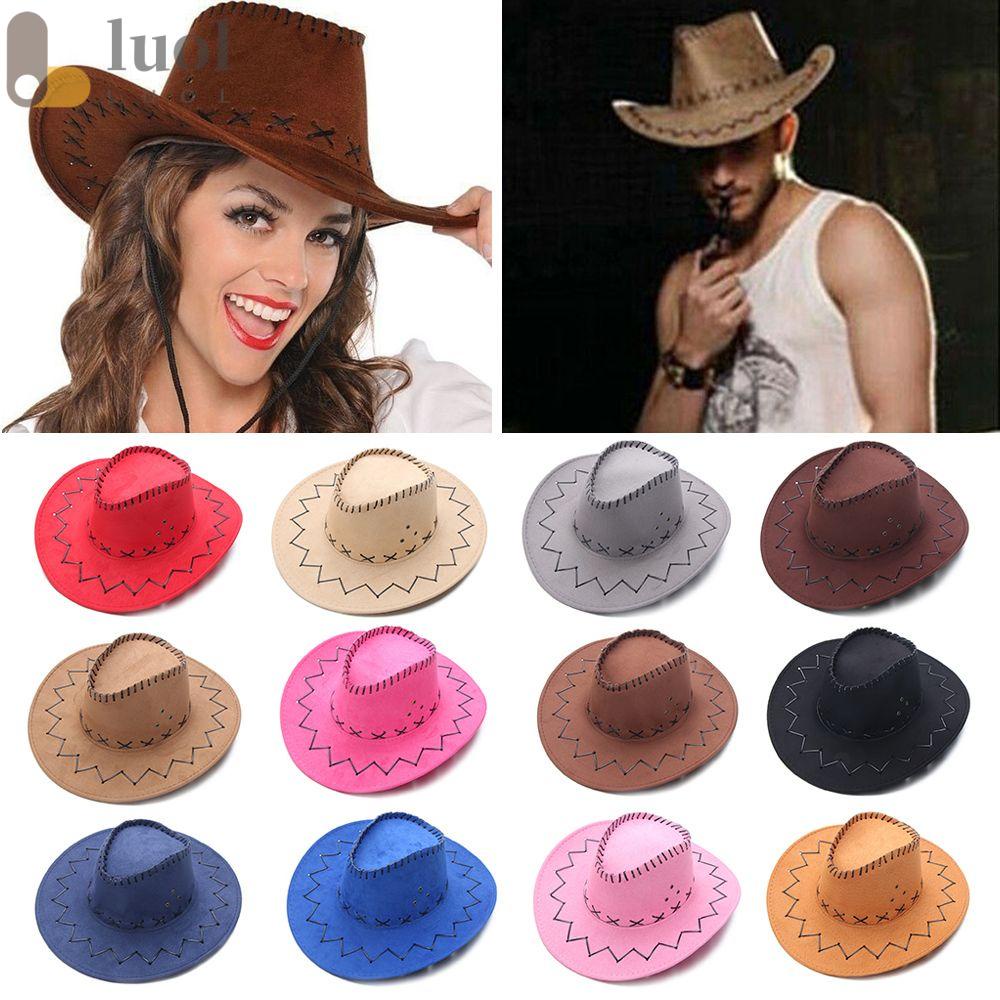 Nón cao bồi vải nỉ vành rộng nhiều màu thời trang phong cách phương Tây cho nam và nữ