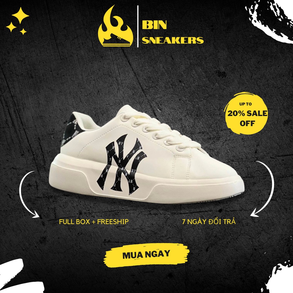 Giày sneaker nam nữ MLB NY, LA mẫu mới chuẩn 11 Full Box - Giày hot trend 2022 độn đế cao cấp full phụ kiện