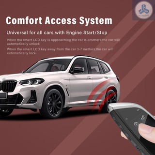 Car Intelligent Key with LCD Touchscreen Comfort Access Keyless Entry Touchless Remote Control Door Lock for All One-Button Starts Stop Engine Models