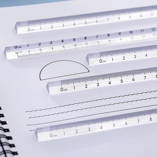 15 / 20cm Student Drawing Straightedge Exam Office Ruler Plastic Student Measuring Tools Simple Transparent Trigonometric Ruler