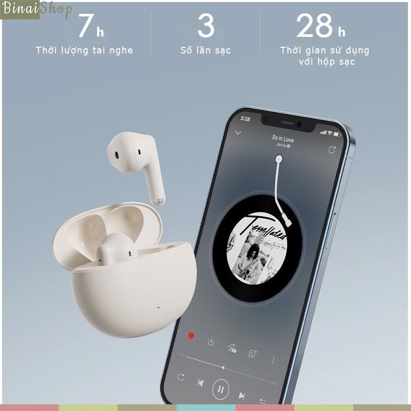 Tai Nghe Nhét Tai Bluetooth V5.1 - Edifier N2 Pods, Chơi Game, Nghe Gọi, Màng Loa 13mm, Thời Lượng 28h