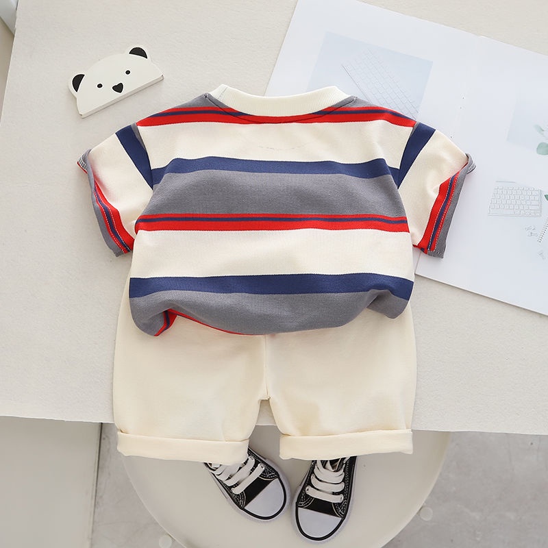 Bộ Áo Thun Cotton Tay Ngắn Và Quần Ngắn Thời Trang Mùa Hè 2023 Mới Dành Cho Bé Trai Bé Gái