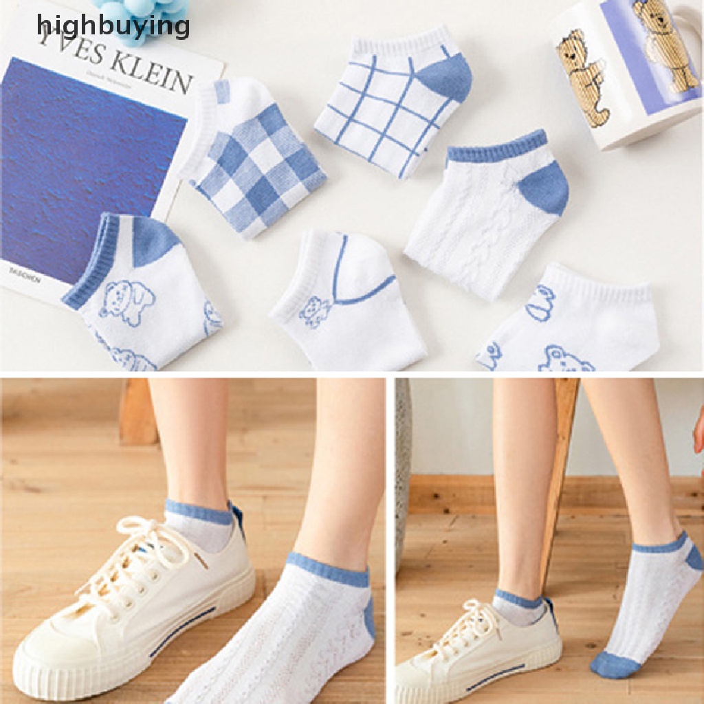 1 Đôi Tất Cổ Thuyền In Hình Gấu Vui Nhộn Phong Cách Harajuku Cho Nữ