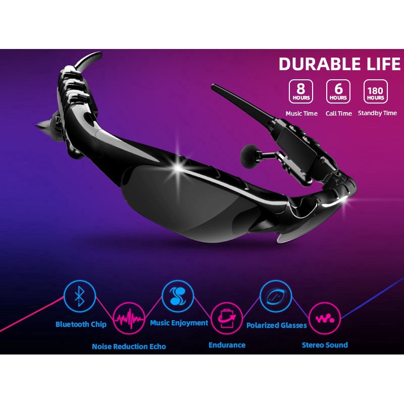 Kính Mát Tích Hợp Tai Nghe Bluetooth 5.0 Và Túi Đựng