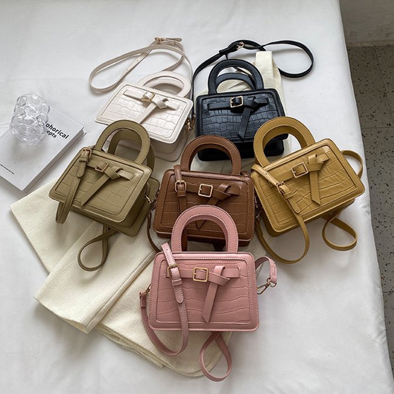 Túi Đeo Vai Hình Vuông Cỡ Nhỏ Họa Tiết Da Cá Sấu Phong Cách Hàn Quốc Thời Trang Cao Cấp Cho Nữ