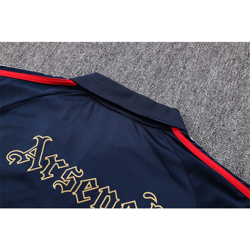 Arsenal Áo polo Tay Ngắn Màu Xanh navy Thời Trang Trẻ Trung