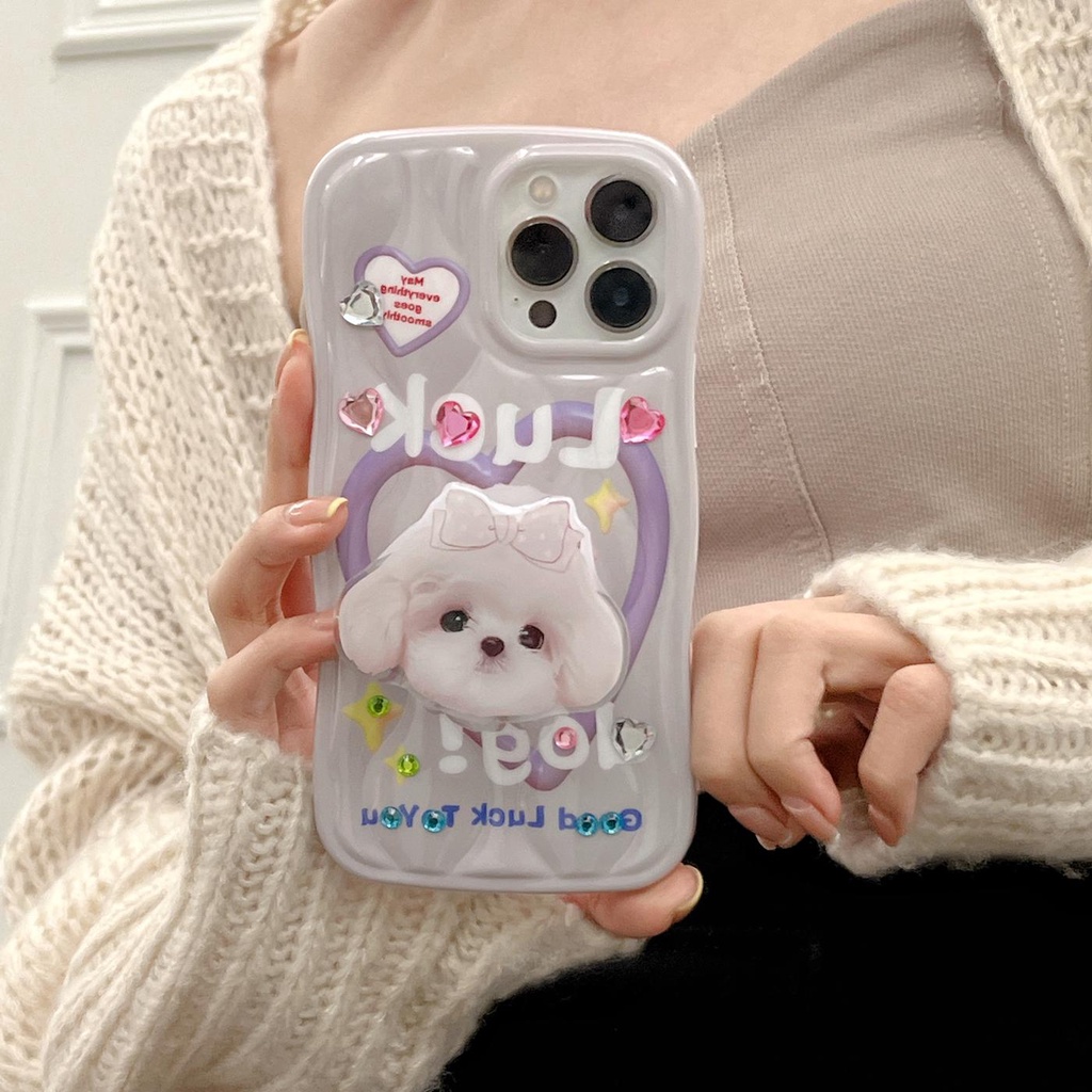 Ốp Điện Thoại TPU Dẻo Trong Suốt Họa Tiết Hoạt Hình Chú Chó Dễ Thương Chống Bụi Bẩn Cho iPhone 14 13Pro Max 12 11