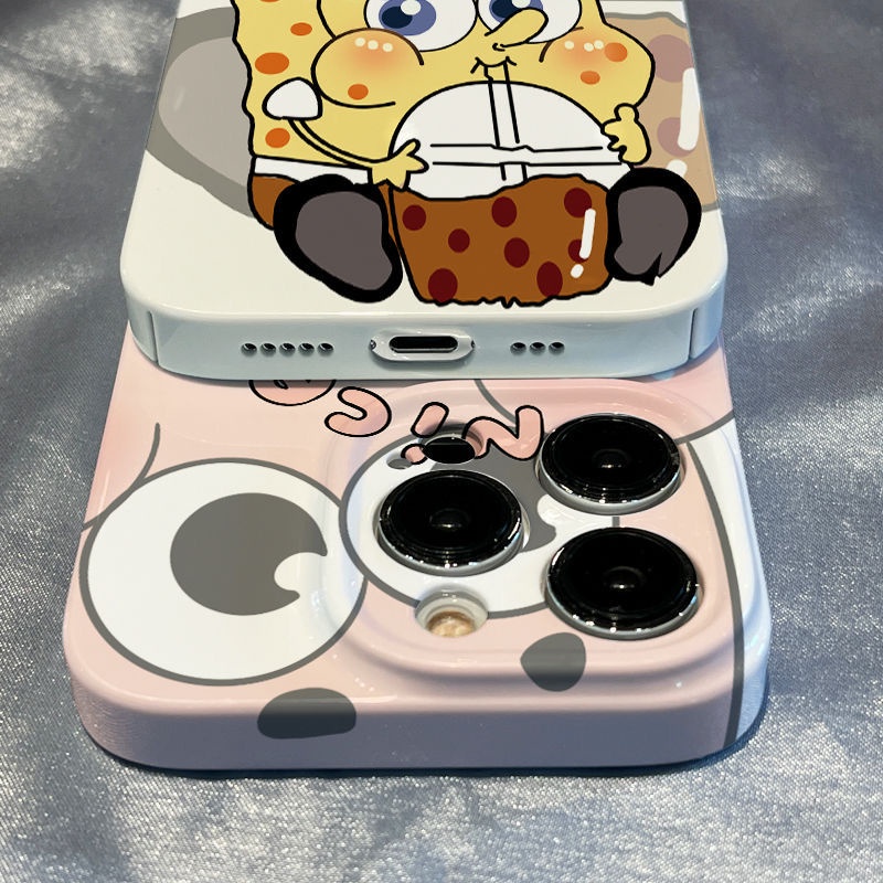 Ốp Điện Thoại Cứng Hình SpongeBob Cho Iphone 11promax 13promax 14 / 12 / 11x / xr 8plus xs max 14promax