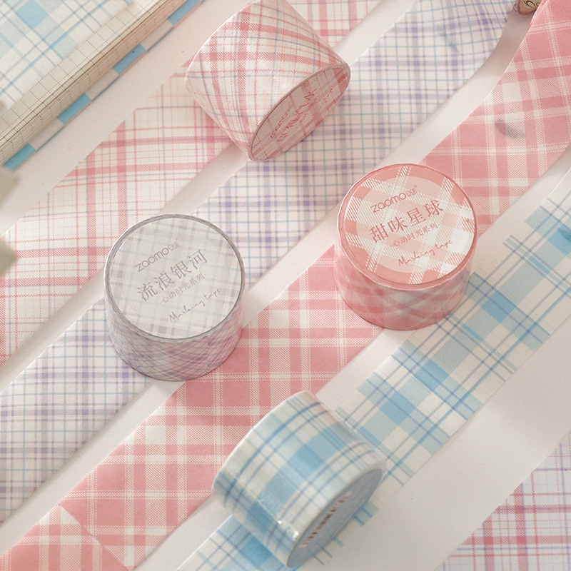 Băng Keo Dán Trang Trí Sổ Tay Họa Tiết Kẻ Sọc Sáng Tạo