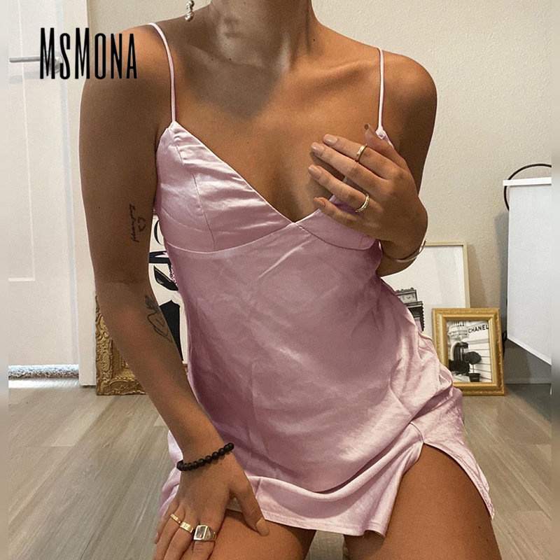 Đầm Không Tay Cổ Chữ V Dáng Ôm Màu Trơn Thời Trang 2023 Quyến Rũ Dành Cho Nữ