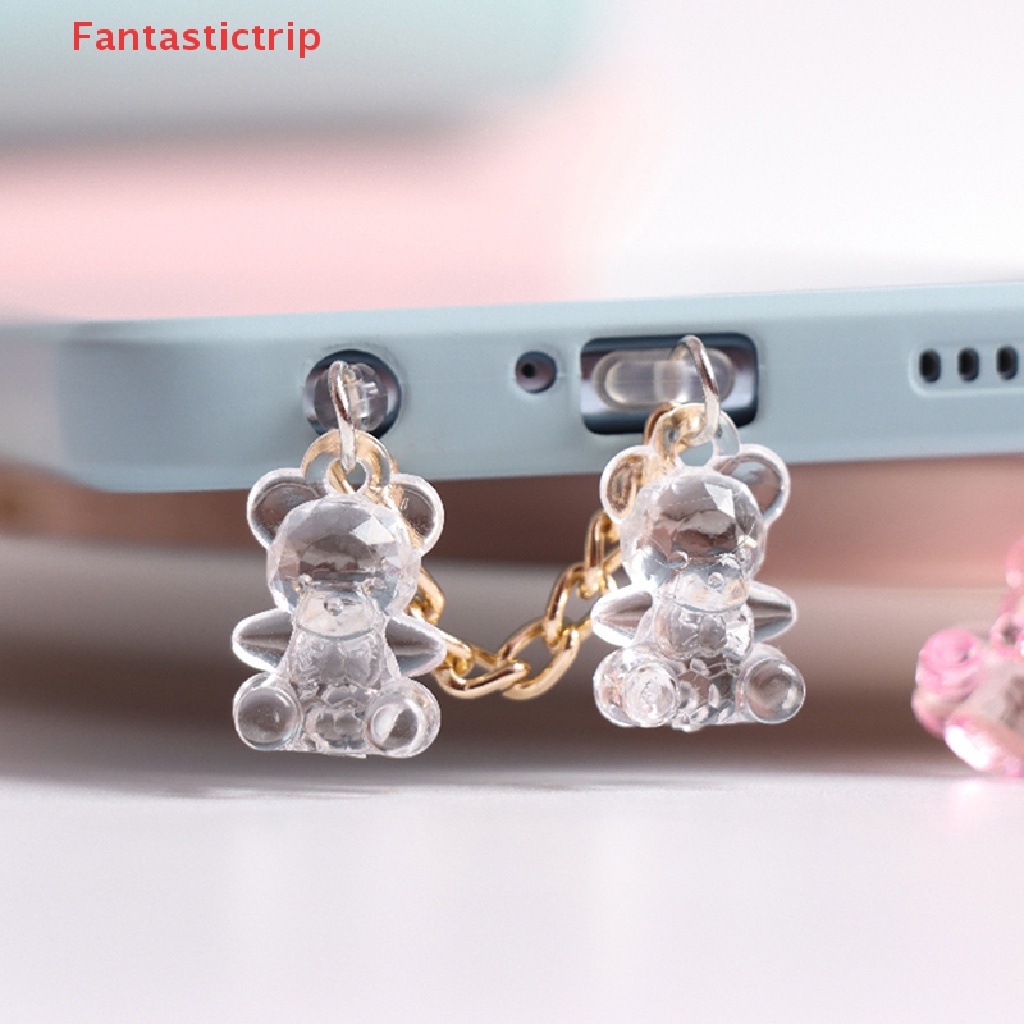 Nút Chống Bụi Cổng Sạc Điện Thoại Bằng Acrylic Hình Gấu Dễ Thương