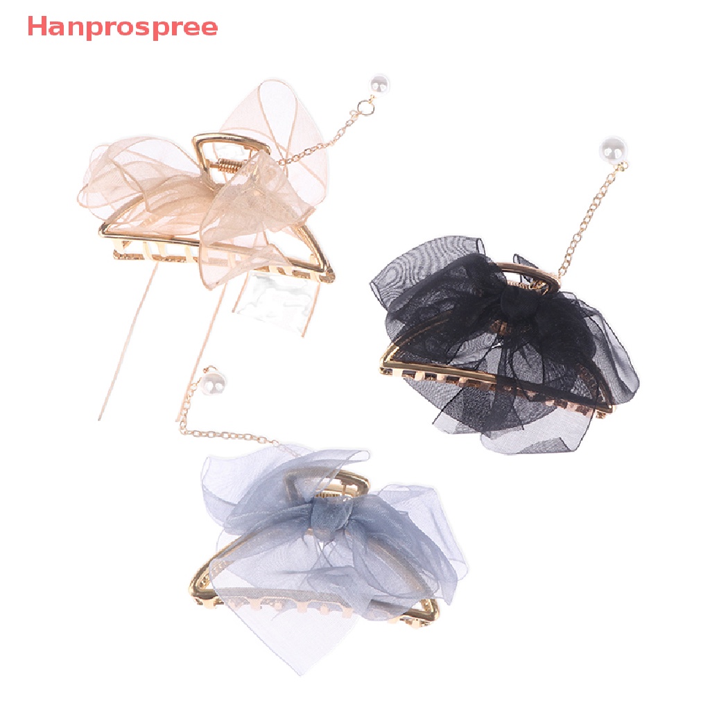 Kẹp Tóc Nơ Lớn Bằng Kim Loại Hai Mặt Thời Trang Hàn Quốc Hanprospree >