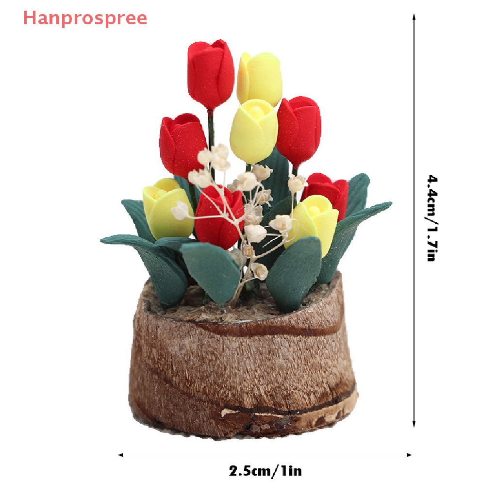 Mô Hình Hoa Tulip Mini Tỉ Lệ 1: 12 Trang Trí Sân Vườn Nhà Búp Bê