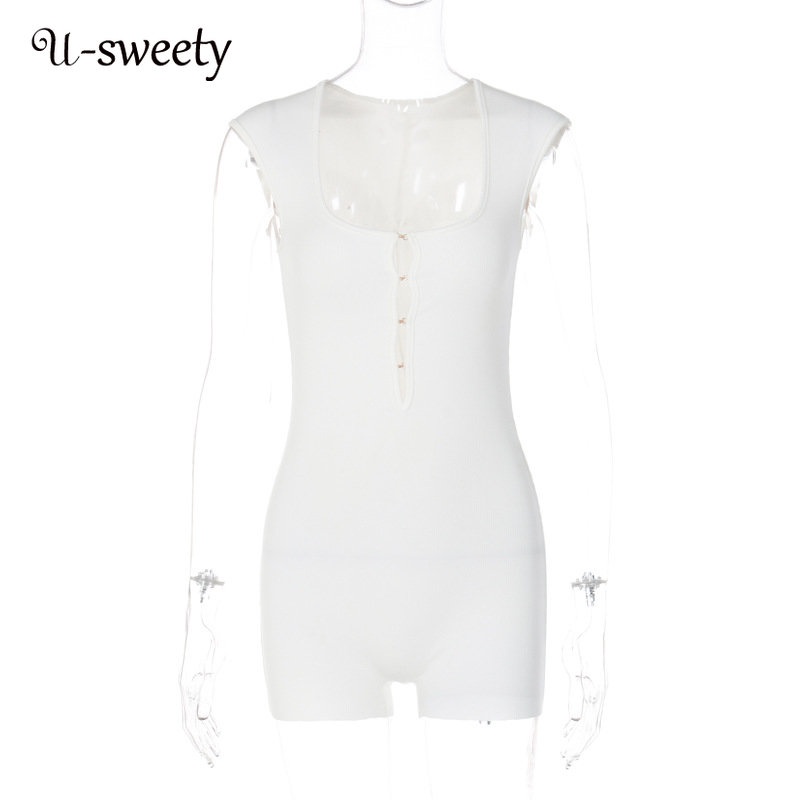 Jumpsuit Sát Nách Cổ Chữ U Màu Trơn Thời Trang 2023 Cho Nữ | BigBuy360 - bigbuy360.vn