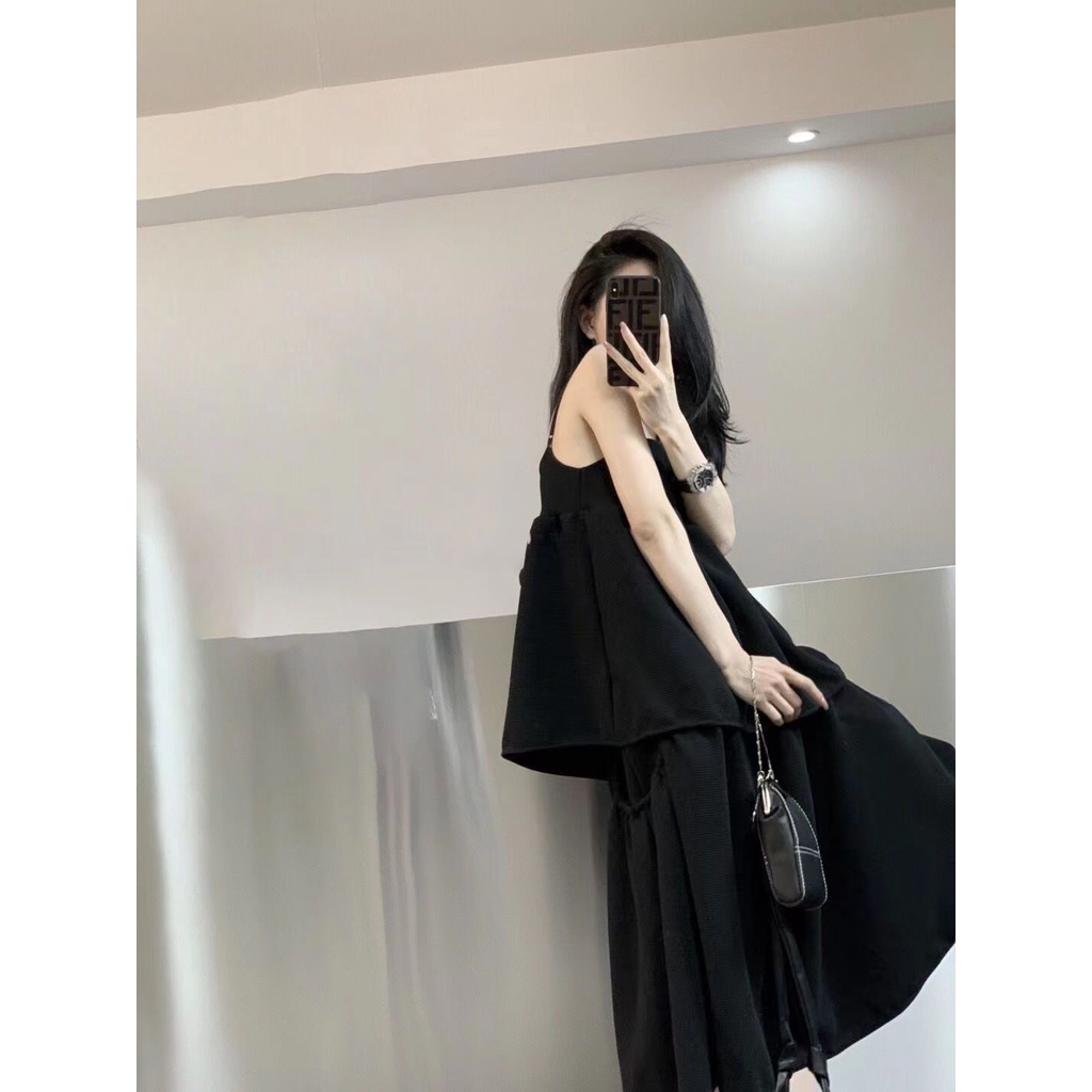 Bộ Áo Hai Dây + Chân Váy Thời Trang Mùa Hè 2023 Mới Mẻ Phong Cách Pháp Cổ Điển