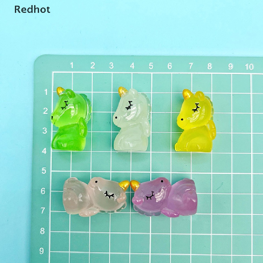 Bộ 2 Tượng Ngựa Hoạt Hình Phát Sáng Bằng Nhựa Resin Trang Trí Tiểu Cảnh